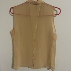 Beige See-Through Blouse